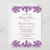 Paars Snowflake Winter Vrijgezellenfeest Kaart (Voorkant)