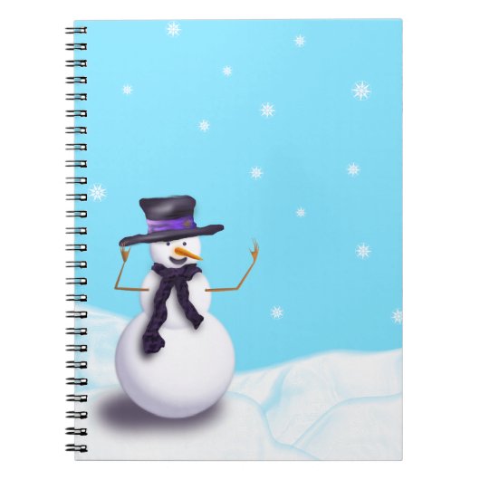 Paars Snowman Notitieboek (Voorkant)