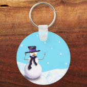 Paars Snowman Sleutelhanger (Voorkant)