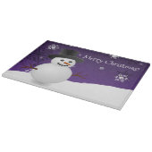 Paars Snowman Winter kerstknipbord Snijplank (Hoek)