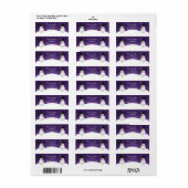 Paars Snowman Winter Scene Return Address Label (Full Sheet)