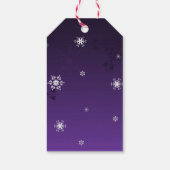 Paars Snowman Winter Scenery kerstcadeau Label Cadeaulabel (Achterkant)