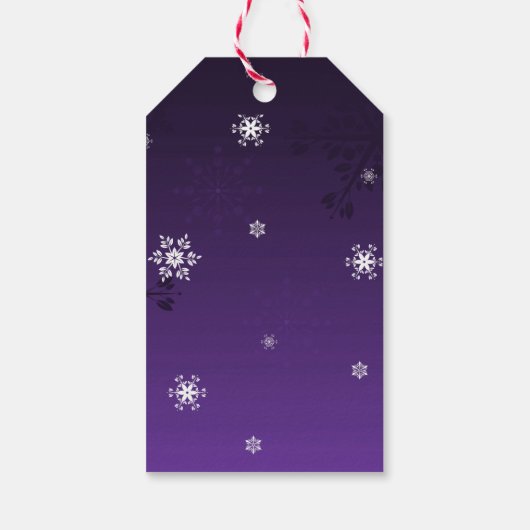 Paars Snowman Winter Scenery kerstcadeau Label Cadeaulabel (Achterkant)