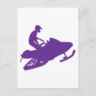 Paars-Snowmobiler Briefkaart
