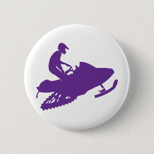 Paars-Snowmobiler Ronde Button 5,7 Cm