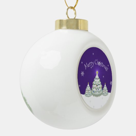 Paars Snowy kerstboom omwoeld Ornament (Links)