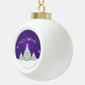 Paars Snowy kerstboom omwoeld Ornament (Rechts)