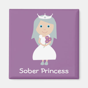 paars Sober Princess magnet