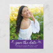 Paars sparen het Hart van het Manuscript van de Fo Uitnodiging Briefkaart (Voorkant)