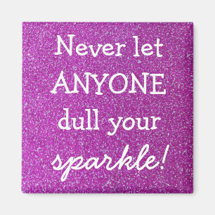 Paars Sparkle Square Magnet