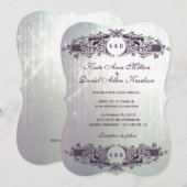 - Paars Sparkle Wedding Kaart (Voorkant / Achterkant)