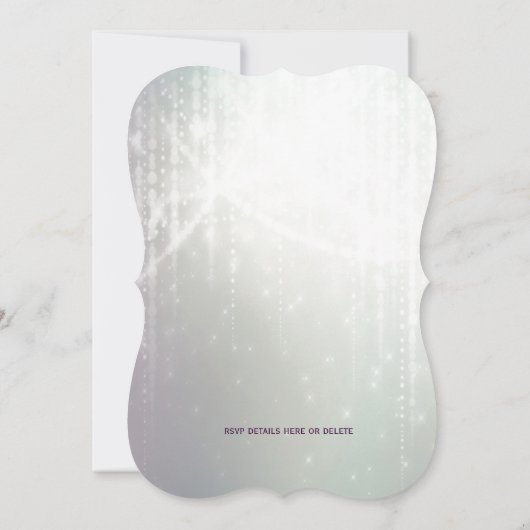 - Paars Sparkle Wedding Kaart (Achterkant)