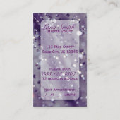Paars Sparkly Salon Spa Visitekaartje Afsprakenkaartje (Achterkant)
