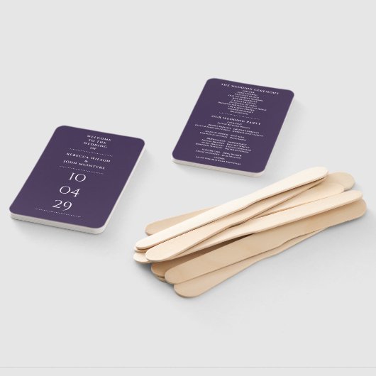 Paars Speciale Datum Trouwprogramma Handwaaier (Niet-gemonteerd)