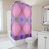 Paars speldengordijn douchegordijn (In situ)