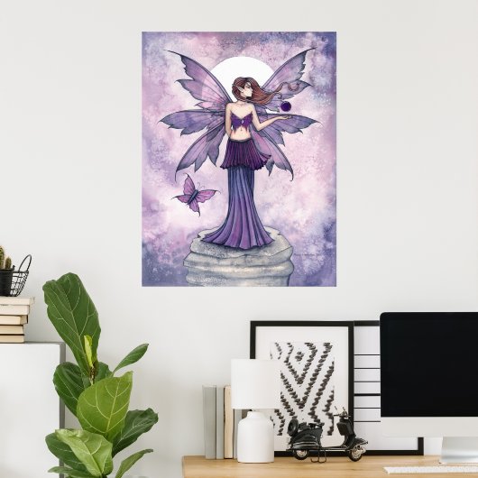 Paars Sphere Fairy Fantasy Poster (Thuiskantoor)