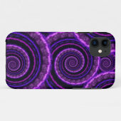 Paars Spiral Fractal Art Patroon Case-Mate iPhone Case (Achterkant (horizontaal))