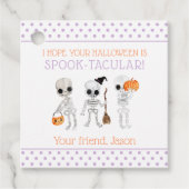 Paars Spook-taculair Halloween Spooky Skeleton Kin Bedankjes Labels