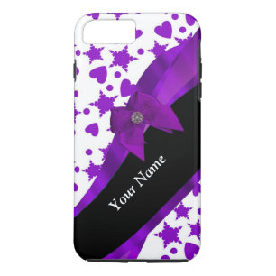  paars spotty girly patroon op maat 	iPhone 8/7 plus hoesje