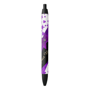 paars spotty girly patroon op maat zwarte inkt pen