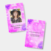 Paars Sprankelend Personeelsfoto ID-badge Badge (Voor- en achterkant)