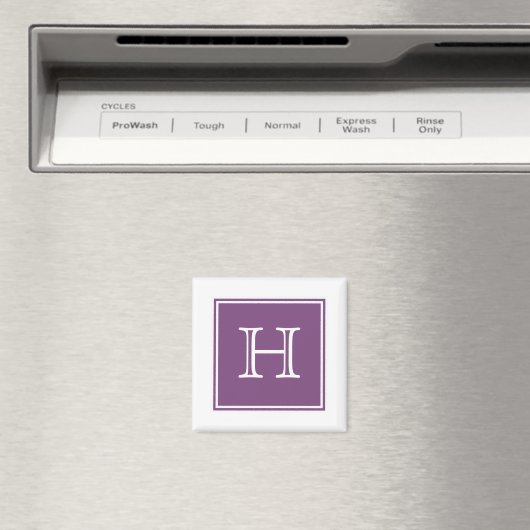 Paars Square Monogram Magnet (Insitu (Vaatwasser))
