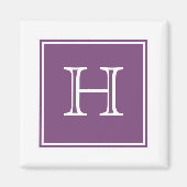 Paars Square Monogram Magnet (Voorkant)