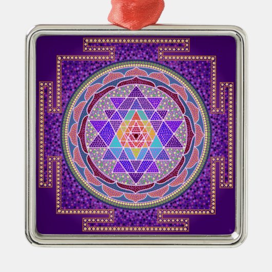 Paars Sri Yantra Ornament (Voorkant)