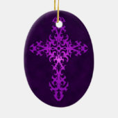 Paars stammenkruis keramisch ornament (Achterkant)