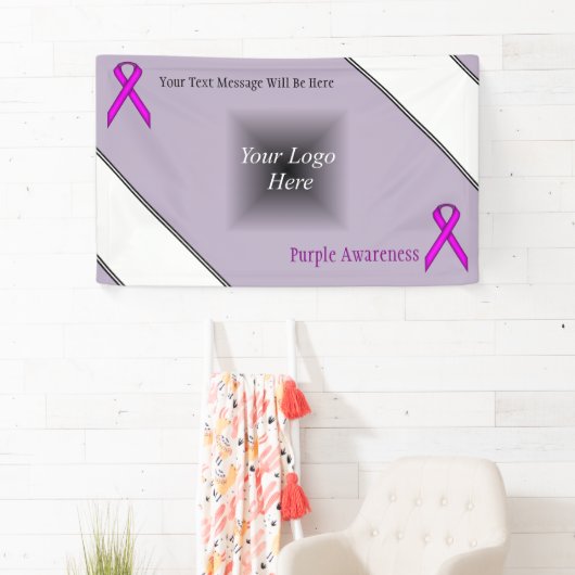 Paars standaardlint spandoek (Insitu)