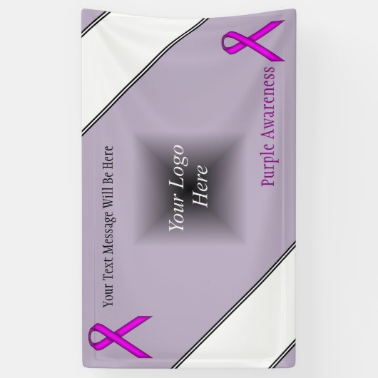 Paars standaardlint spandoek (Verticaal)
