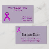 Paars standaardlint visitekaartje (Voorkant / Achterkant)