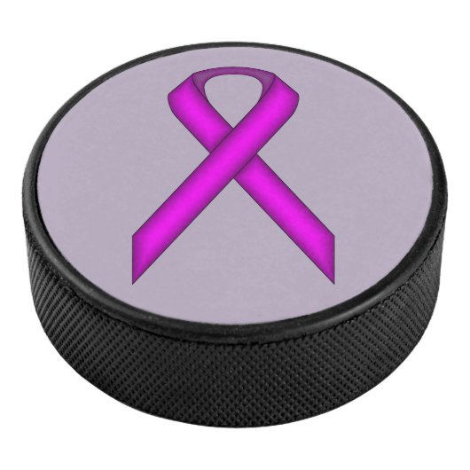 Paars standaardlintje door Kenneth Yoncich Hockey Puck (3/4)
