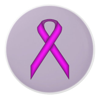 Paars standaardlintje door Kenneth Yoncich Keramische Knop