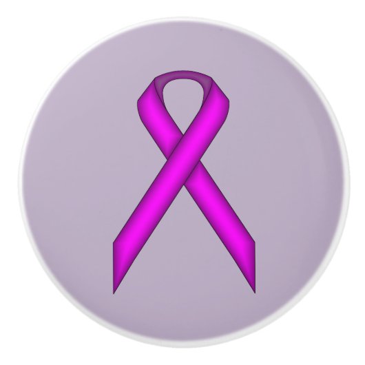 Paars standaardlintje door Kenneth Yoncich Keramische Knop (Voorkant)