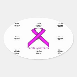 Paars standaardlintje door Kenneth Yoncich Ovale Sticker