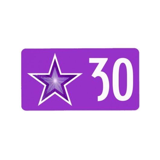 Paars Star 'Age'-label medium paars Etiket (Voorkant)