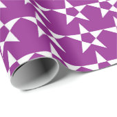 Paars Star Pattern Wrapping Paper Cadeaupapier (Rol Hoek)