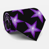 Paars Star stropdas zwart (Opgerold)