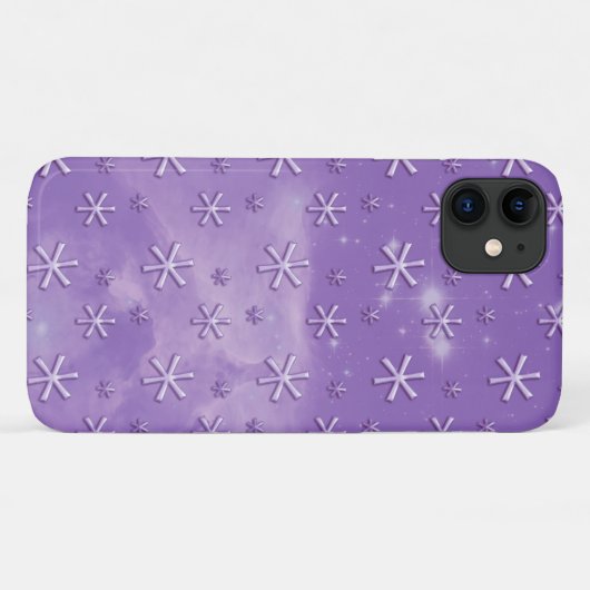 Paars Starry Sky Astrisk Pattern Case-Mate iPhone Case (Achterkant (horizontaal))
