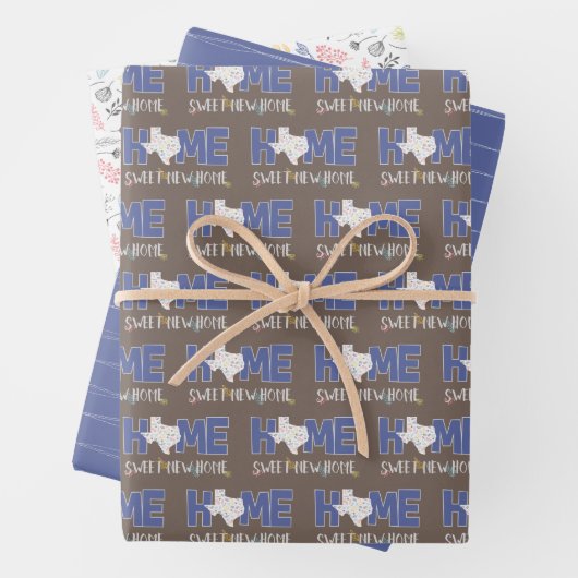 Paars startpunt, Sweet New Home - Texas Inpakpapier Vel (In situ)