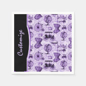 Paars Steampunk Pattern Napkins Servetten (Voorkant)