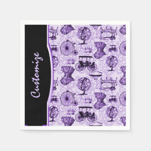 Paars Steampunk Pattern Napkins Servetten