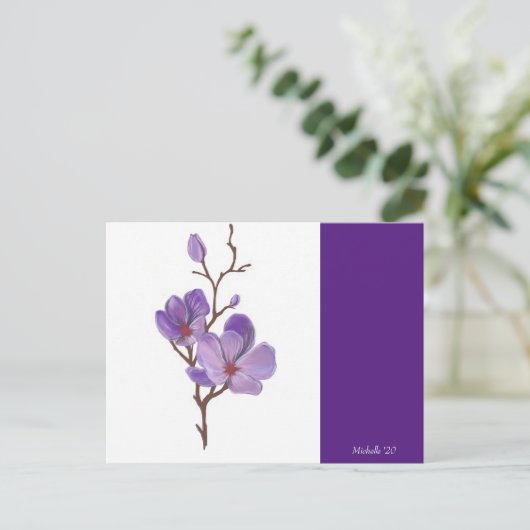 Paars Stem Briefkaart (Staand voorkant)