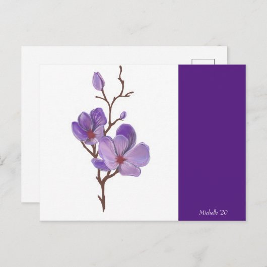 Paars Stem Briefkaart (Voorkant / Achterkant)