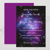 Paars Sterrenstelsel Save the Date (Voorkant / Achterkant)