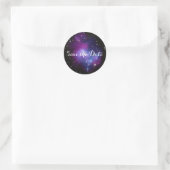 Paars sterrenstelsel Save the Date Ronde Sticker (Tas)