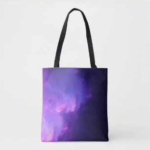 paars sterrenstelsel tote bag