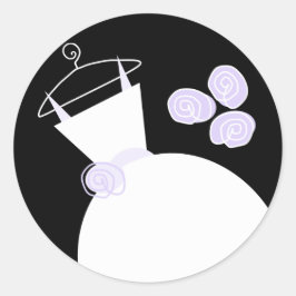 Paars sticker van de bruiloft