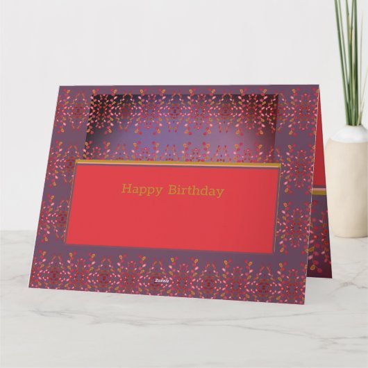 Paars stijlvol rood en protten kaart (Achterkant)